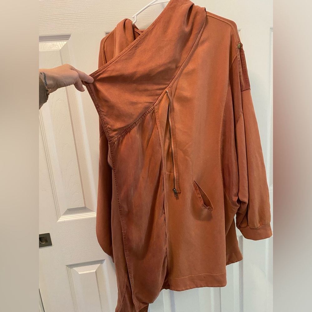 Free People Rust Open-Front Hooded Utility Jacket - Picture 9 of 15